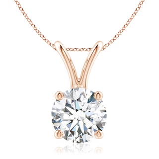 8.1mm FGVS Lab-Grown Round Diamond Solitaire V-Bale Pendant in Rose Gold
