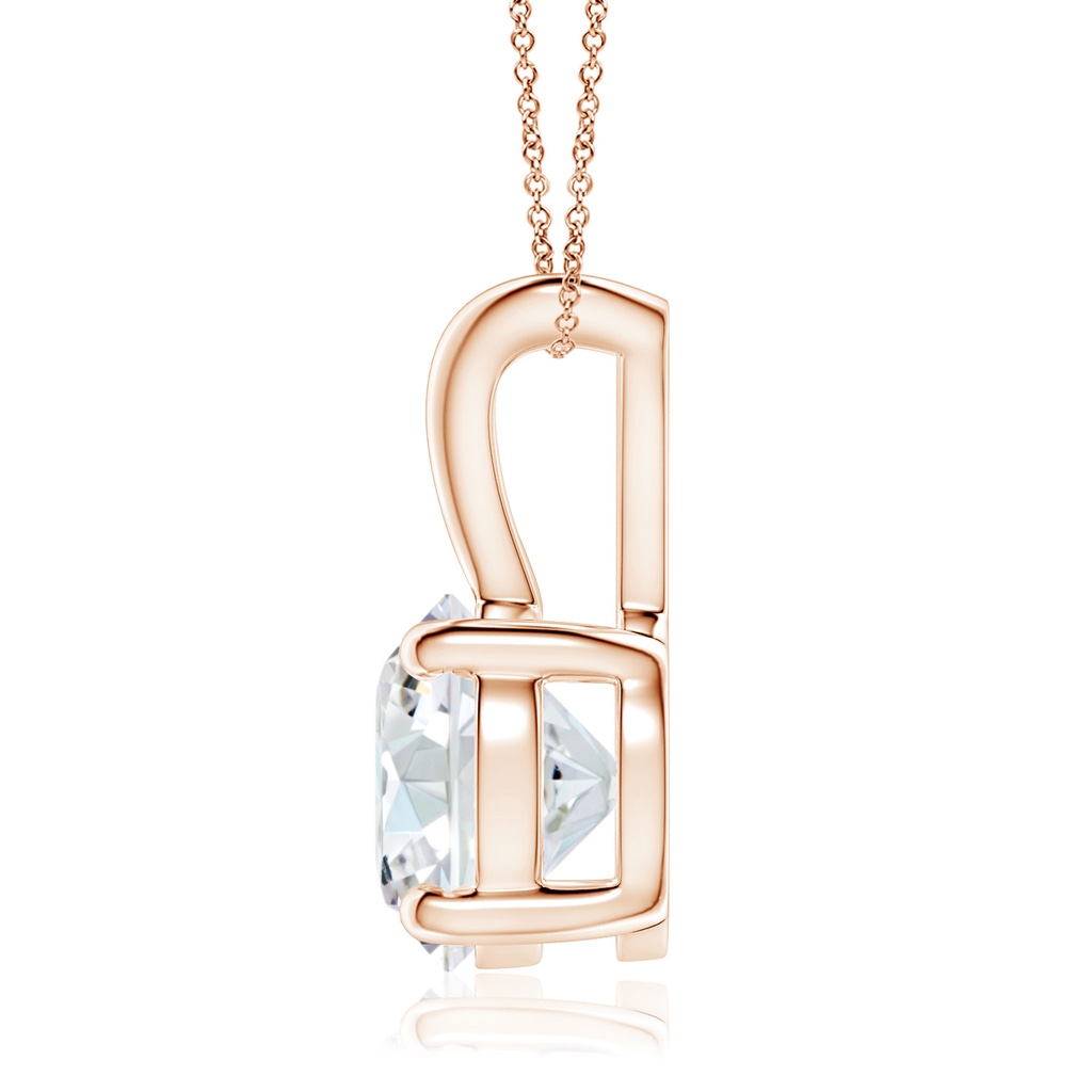 8.1mm FGVS Lab-Grown Round Diamond Solitaire V-Bale Pendant in Rose Gold - side 199