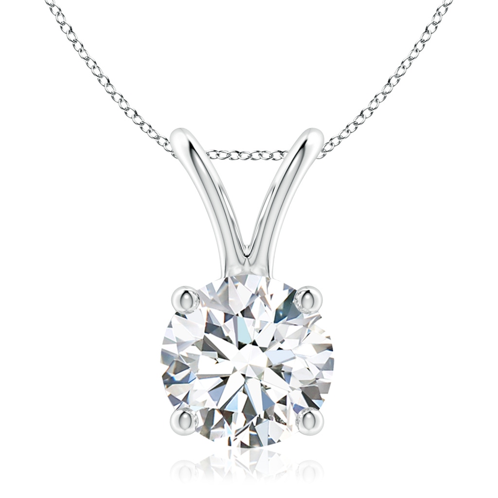 8.1mm FGVS Lab-Grown Round Diamond Solitaire V-Bale Pendant in White Gold