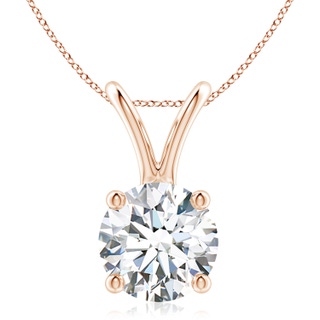 9.4mm FGVS Lab-Grown Round Diamond Solitaire V-Bale Pendant in 10K Rose Gold