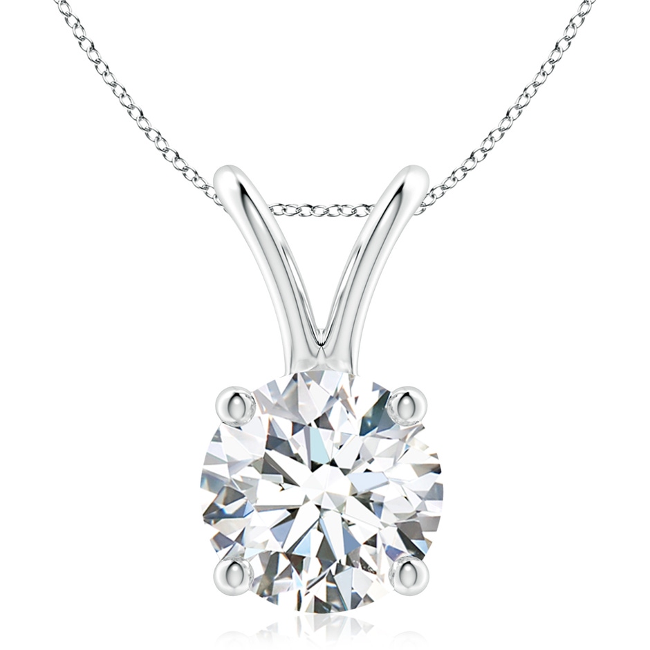 9.4mm FGVS Lab-Grown Round Diamond Solitaire V-Bale Pendant in P950 Platinum 