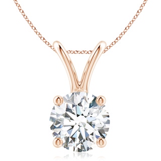 9.4mm FGVS Lab-Grown Round Diamond Solitaire V-Bale Pendant in Rose Gold