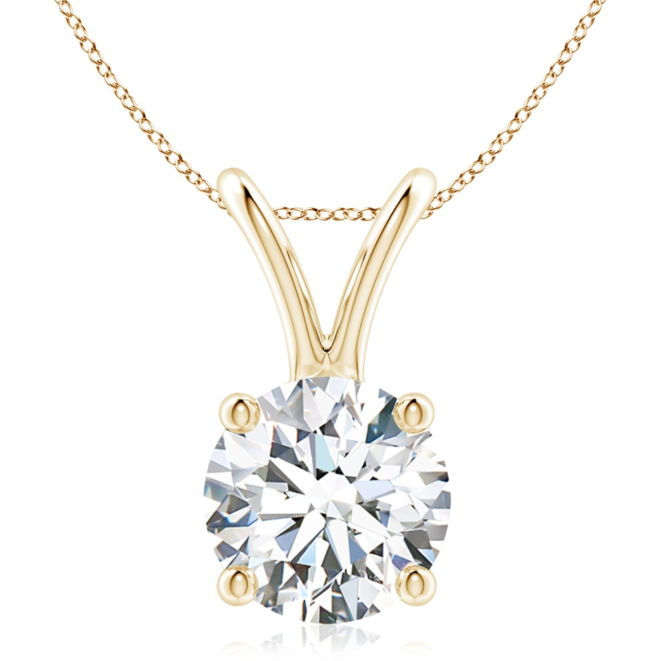 9.4mm FGVS Lab-Grown Round Diamond Solitaire V-Bale Pendant in Yellow Gold 