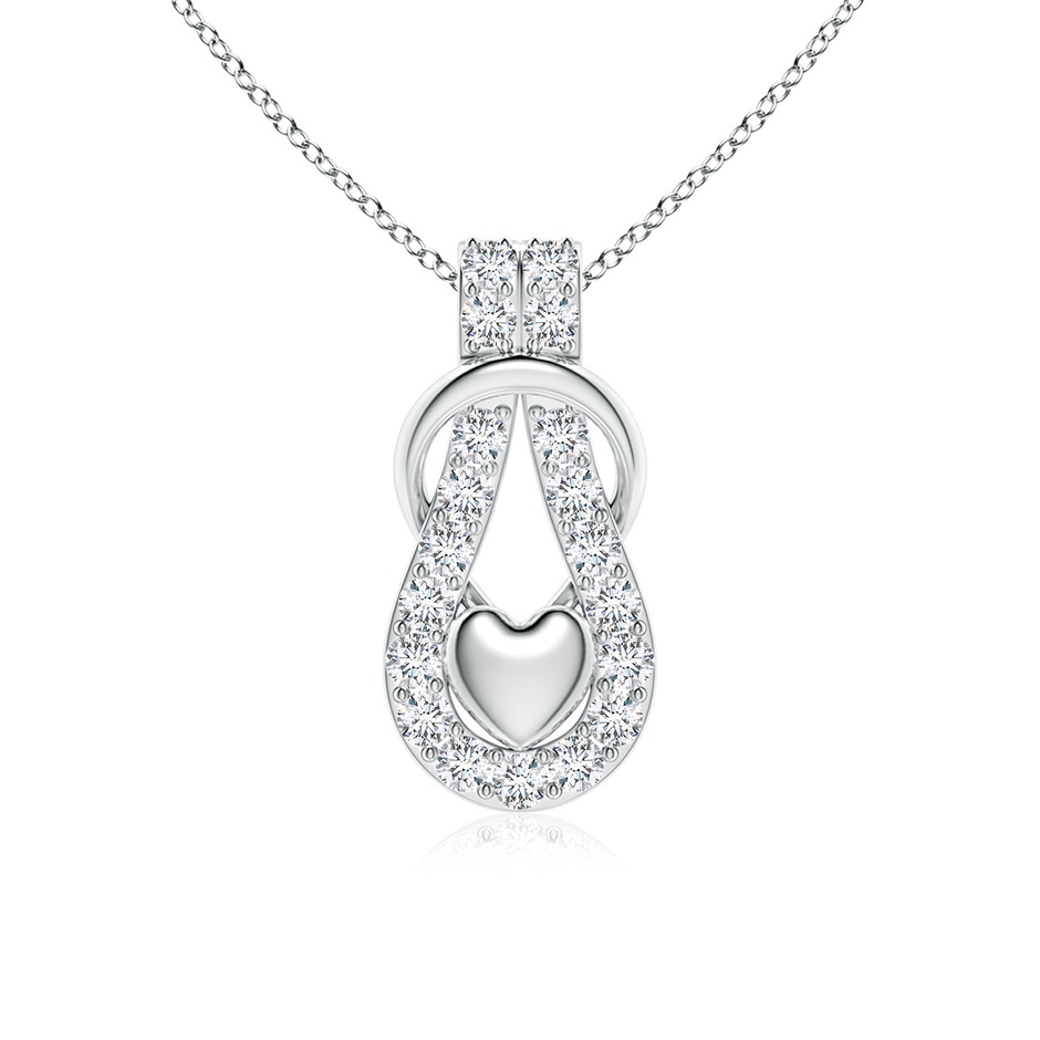 2.3mm FGVS Lab-Grown Diamond Infinity Knot Pendant with Puffed Heart in White Gold 