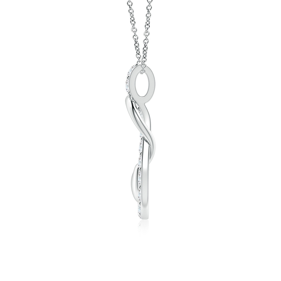 2.3mm FGVS Lab-Grown Diamond Infinity Knot Pendant with Puffed Heart in White Gold side 199