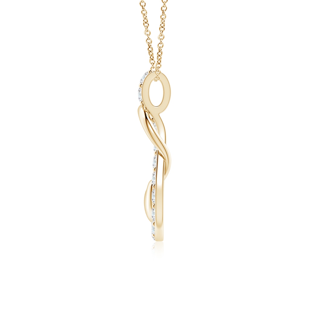 2.3mm FGVS Lab-Grown Diamond Infinity Knot Pendant with Puffed Heart in Yellow Gold - side 199