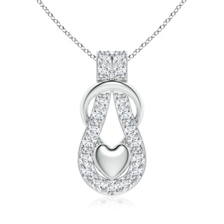 3.5mm FGVS Lab-Grown Diamond Infinity Knot Pendant with Puffed Heart in P950 Platinum