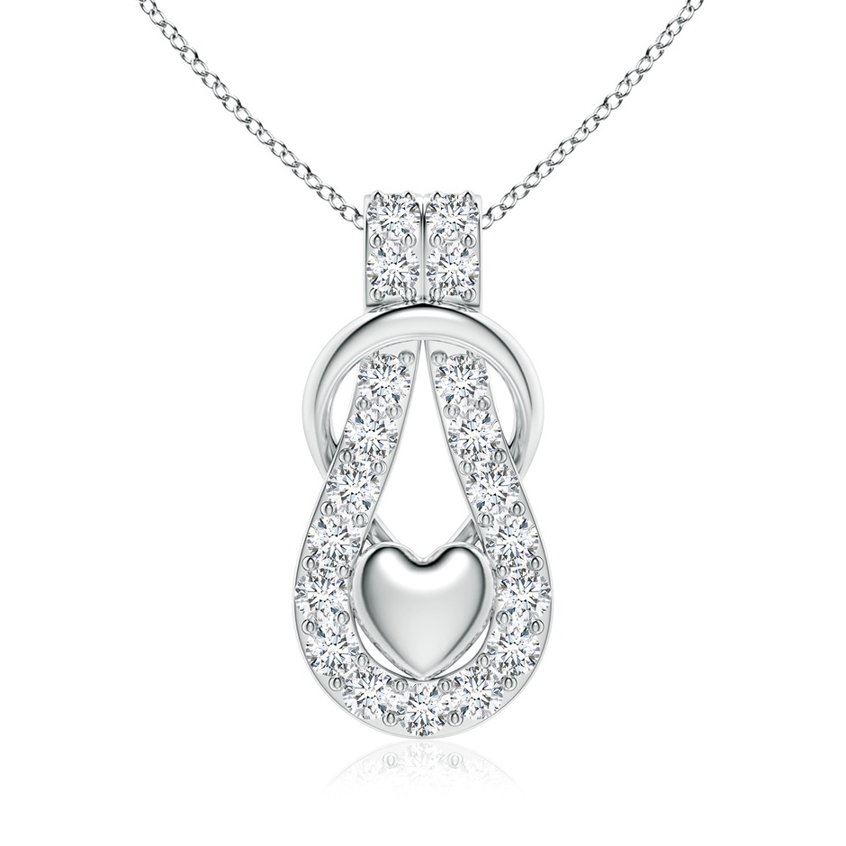 3.5mm FGVS Lab-Grown Diamond Infinity Knot Pendant with Puffed Heart in P950 Platinum 
