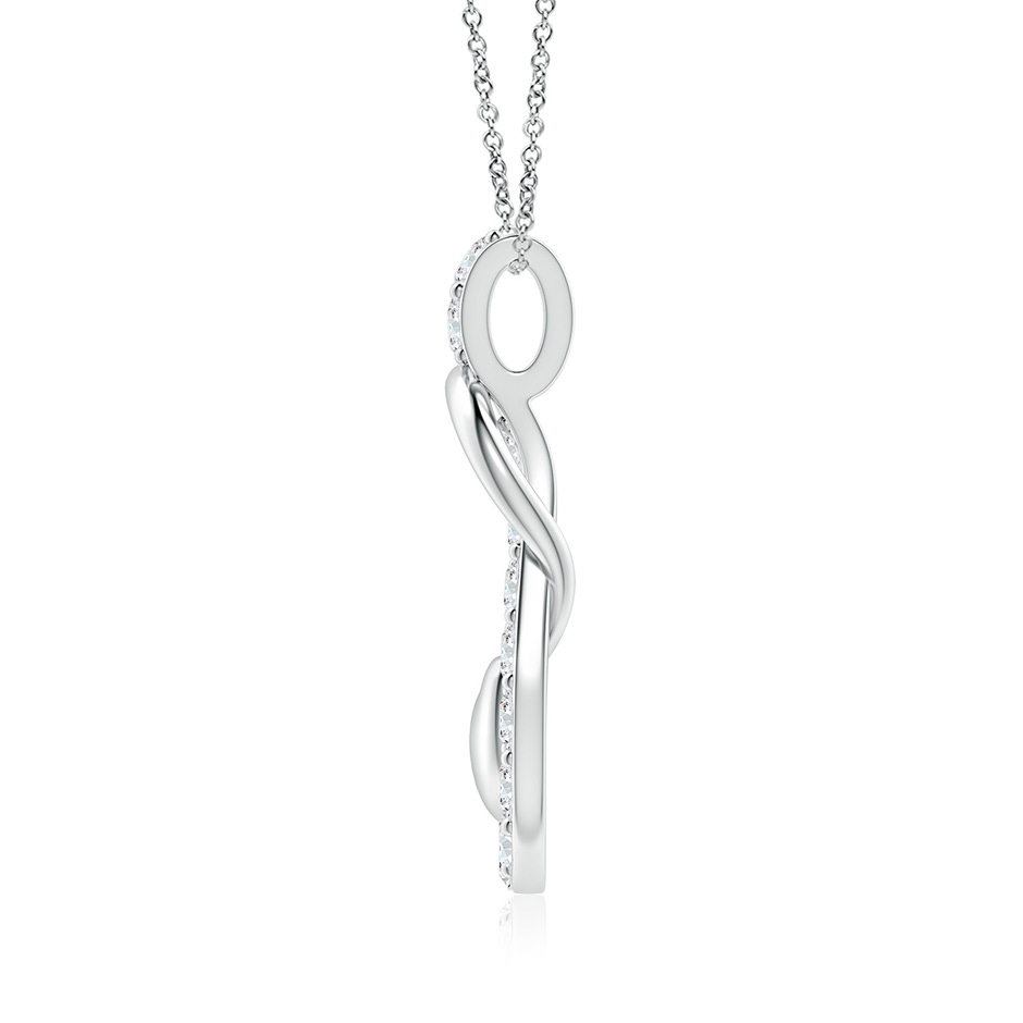 3.5mm FGVS Lab-Grown Diamond Infinity Knot Pendant with Puffed Heart in P950 Platinum side 199