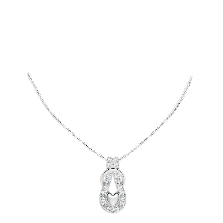 3.5mm FGVS Lab-Grown Diamond Infinity Knot Pendant with Puffed Heart in P950 Platinum pen