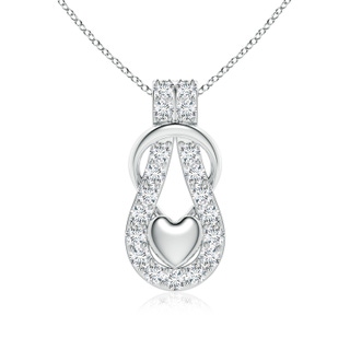 3mm FGVS Lab-Grown Diamond Infinity Knot Pendant with Puffed Heart in P950 Platinum