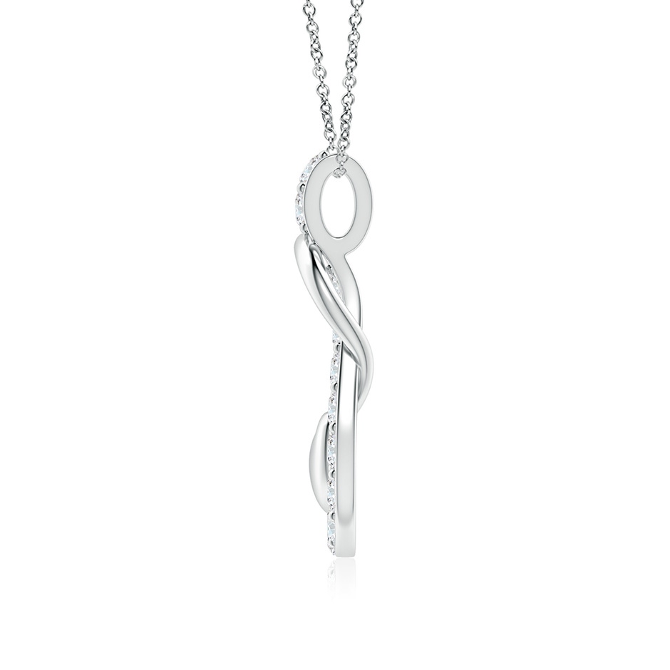 3mm FGVS Lab-Grown Diamond Infinity Knot Pendant with Puffed Heart in White Gold side 199