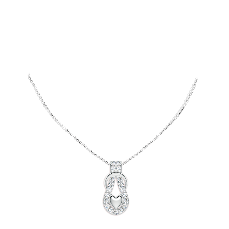 3mm FGVS Lab-Grown Diamond Infinity Knot Pendant with Puffed Heart in White Gold pen