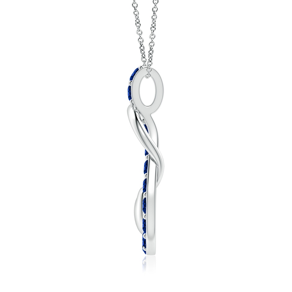 3.5mm Labgrown Lab-Grown Blue Sapphire Infinity Knot Pendant with Puffed Heart in P950 Platinum side 199