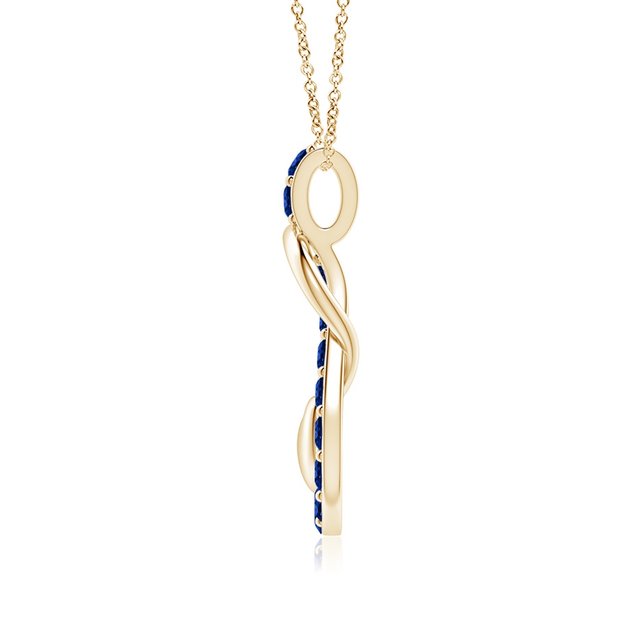 3mm Labgrown Lab-Grown Blue Sapphire Infinity Knot Pendant with Puffed Heart in Yellow Gold side 199