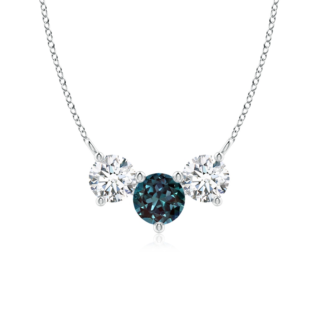 6mm Labgrown Classic Lab-Grown Alexandrite and Diamond Necklace in P950 Platinum