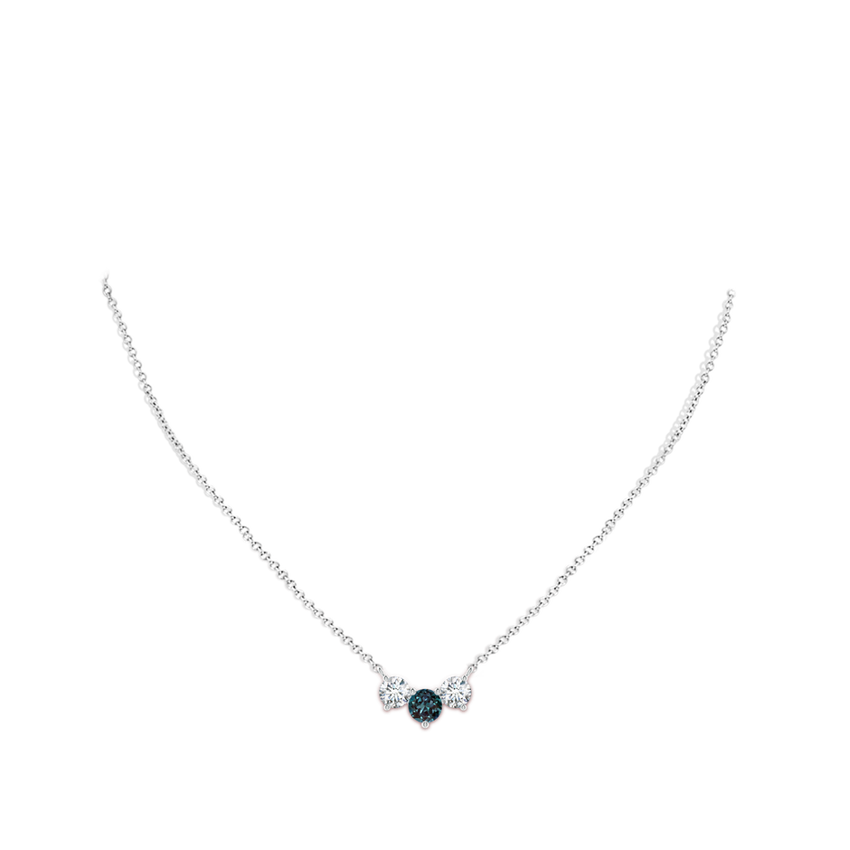 6mm Labgrown Classic Lab-Grown Alexandrite and Diamond Necklace in White Gold pen