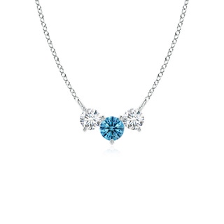 4mm Labgrown Classic Lab-Grown Fancy Intense Blue and White Diamond Necklace in P950 Platinum