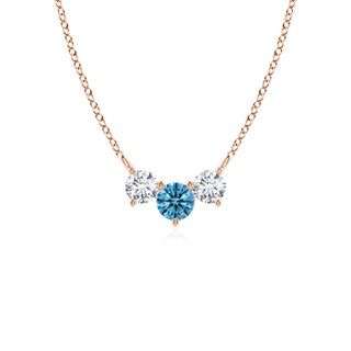 4mm Labgrown Classic Lab-Grown Fancy Intense Blue and White Diamond Necklace in Rose Gold