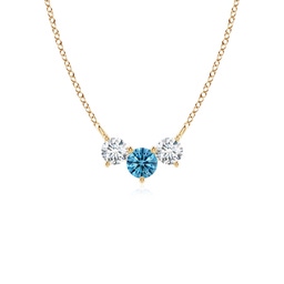 Classic Yellow Gold Lab Grown Blue Diamond Necklaces & Pendants
