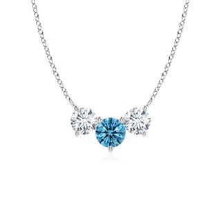 5mm Labgrown Classic Lab-Grown Fancy Intense Blue and White Diamond Necklace in P950 Platinum