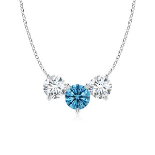 6mm Labgrown Classic Lab-Grown Fancy Intense Blue and White Diamond Necklace in White Gold