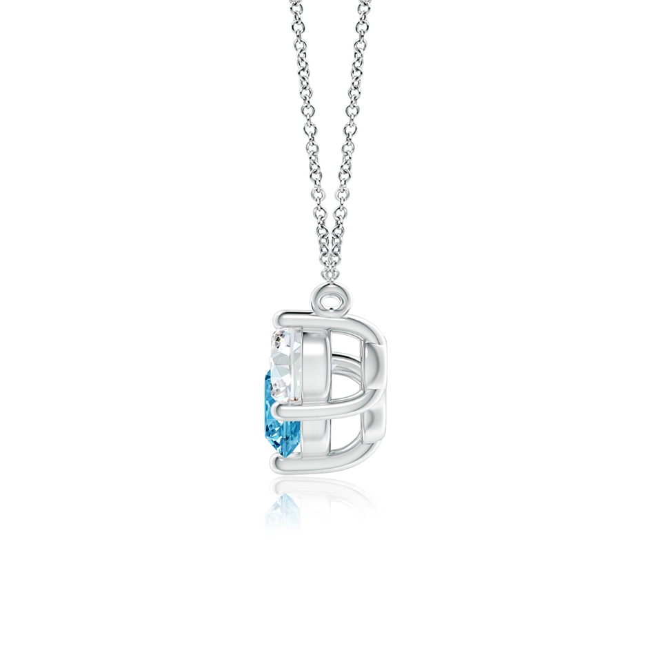 6mm Labgrown Classic Lab-Grown Fancy Intense Blue and White Diamond Necklace in White Gold side 199