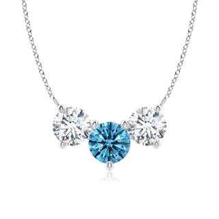 7mm Labgrown Classic Lab-Grown Fancy Intense Blue and White Diamond Necklace in P950 Platinum