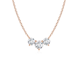 4mm FGVS Lab-Grown Classic Trio Diamond Necklace in 9K Rose Gold