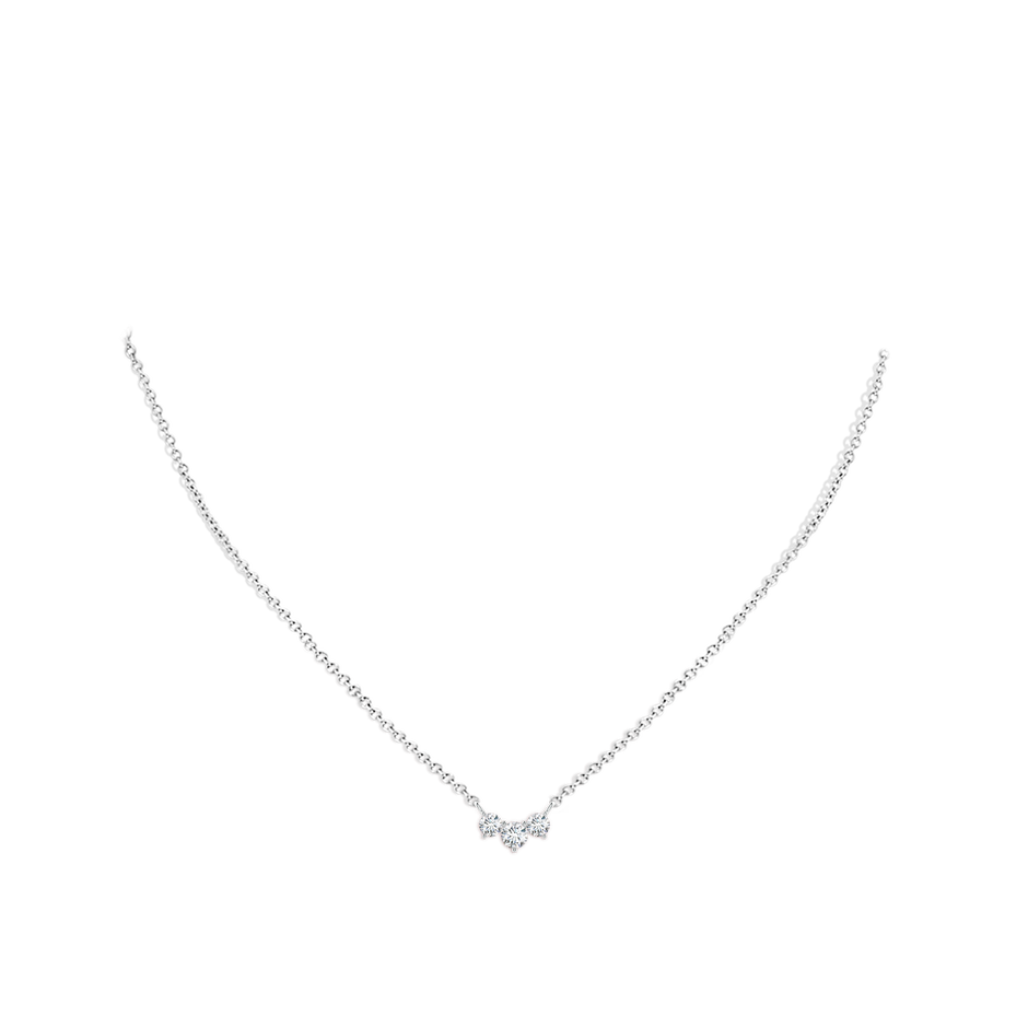 4mm FGVS Lab-Grown Classic Trio Diamond Necklace in P950 Platinum pen