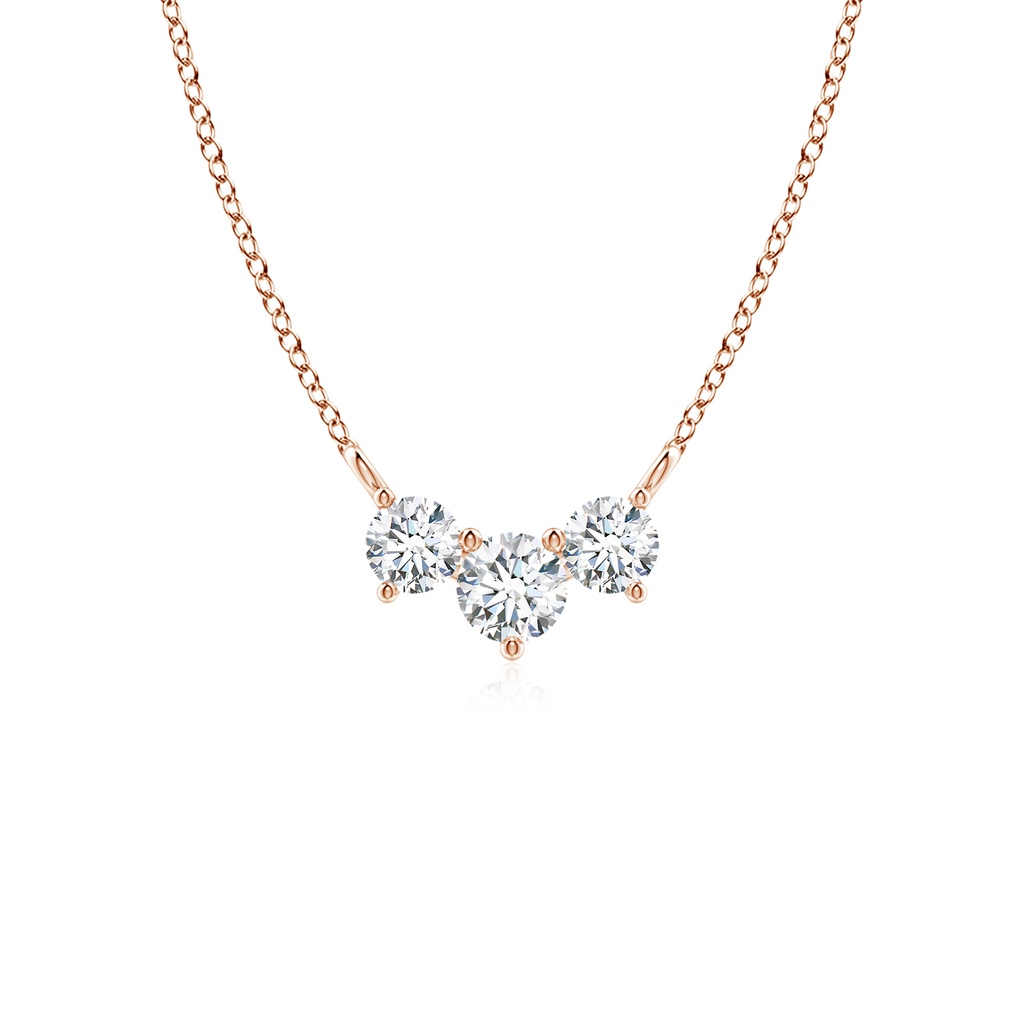 4mm FGVS Lab-Grown Classic Trio Diamond Necklace in Rose Gold