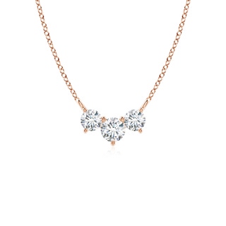 4mm FGVS Lab-Grown Classic Trio Diamond Necklace in Rose Gold