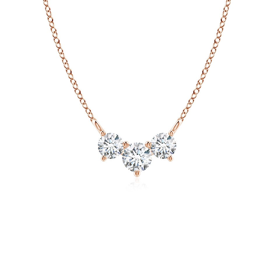 4mm FGVS Lab-Grown Classic Trio Diamond Necklace in Rose Gold 