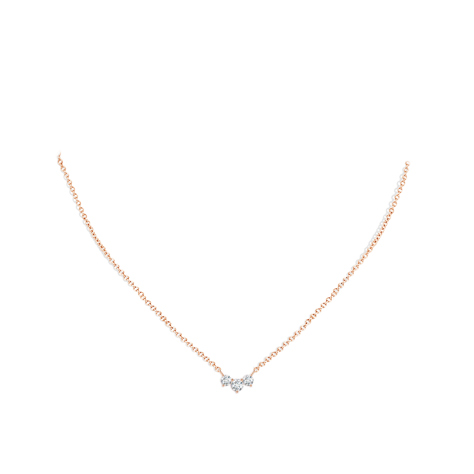 4mm FGVS Lab-Grown Classic Trio Diamond Necklace in Rose Gold pen