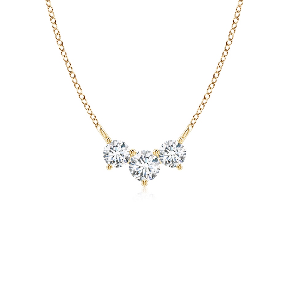 4mm FGVS Lab-Grown Classic Trio Diamond Necklace in Yellow Gold 
