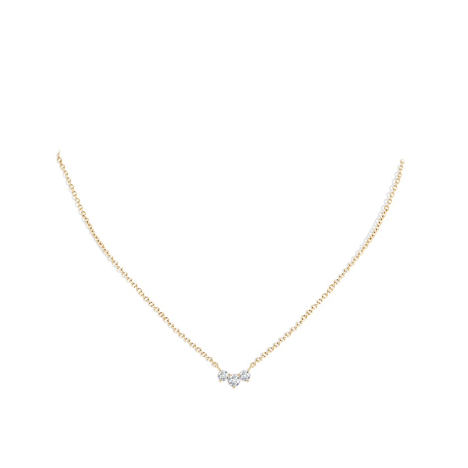4mm FGVS Lab-Grown Classic Trio Diamond Necklace in Yellow Gold pen