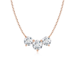 5mm FGVS Lab-Grown Classic Trio Diamond Necklace in 10K Rose Gold