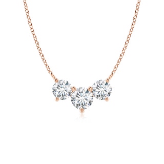 5mm FGVS Lab-Grown Classic Trio Diamond Necklace in 9K Rose Gold