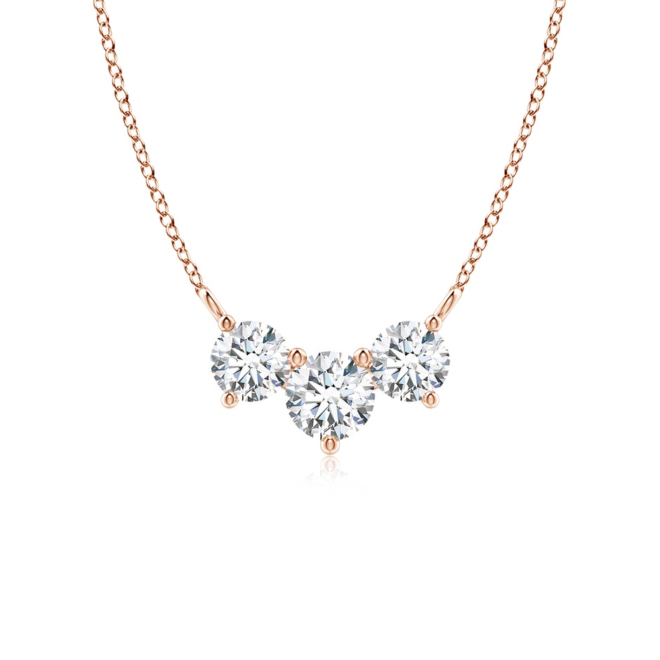 5mm FGVS Lab-Grown Classic Trio Diamond Necklace in Rose Gold 