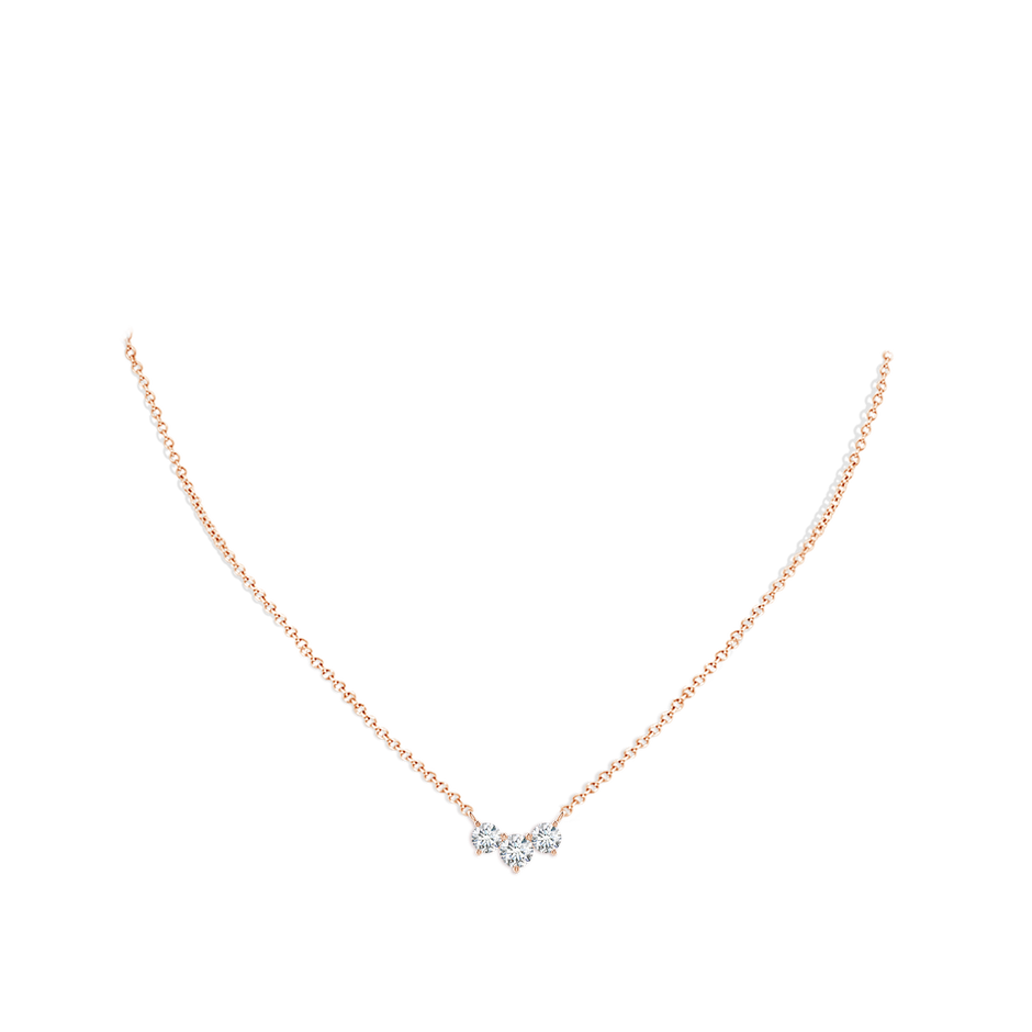 5mm FGVS Lab-Grown Classic Trio Diamond Necklace in Rose Gold pen