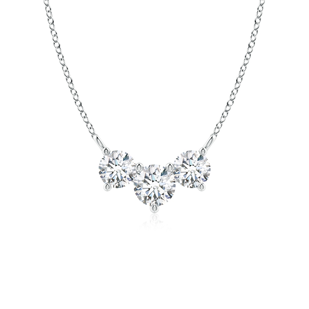 5mm FGVS Lab-Grown Classic Trio Diamond Necklace in White Gold