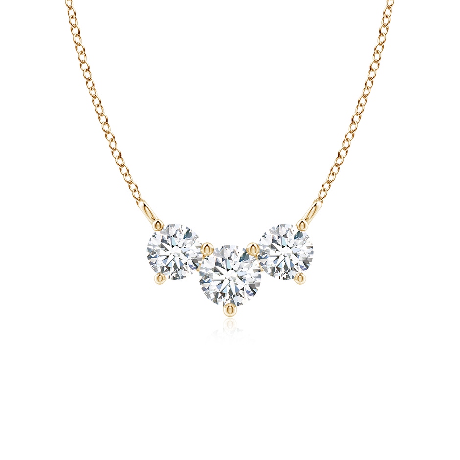 5mm FGVS Lab-Grown Classic Trio Diamond Necklace in Yellow Gold 