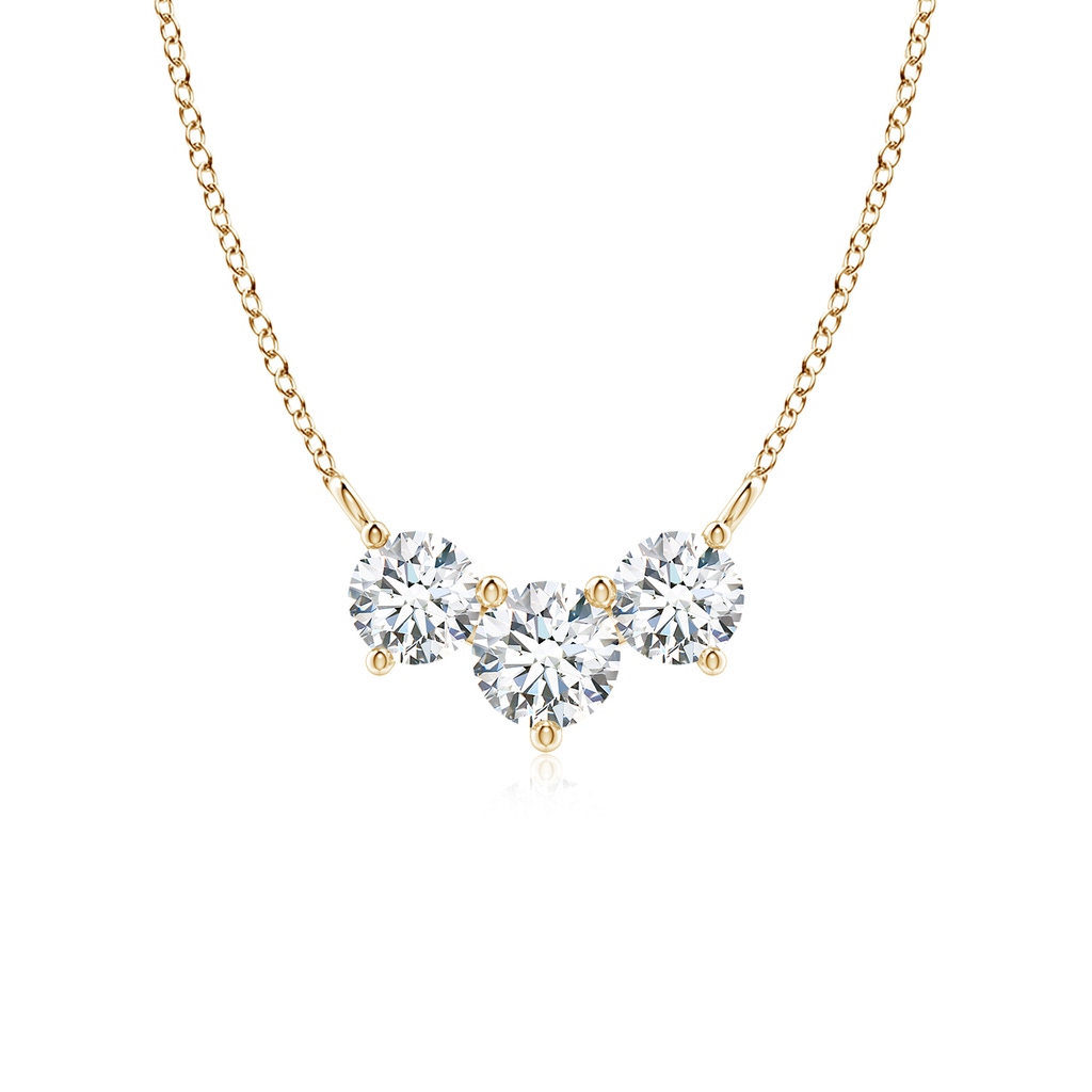 5mm FGVS Lab-Grown Classic Trio Diamond Necklace in Yellow Gold