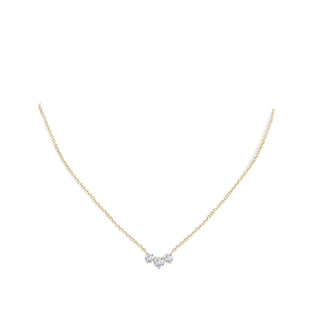 5mm FGVS Lab-Grown Classic Trio Diamond Necklace in Yellow Gold pen