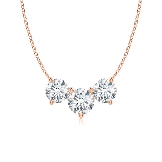 6mm FGVS Lab-Grown Classic Trio Diamond Necklace in Rose Gold