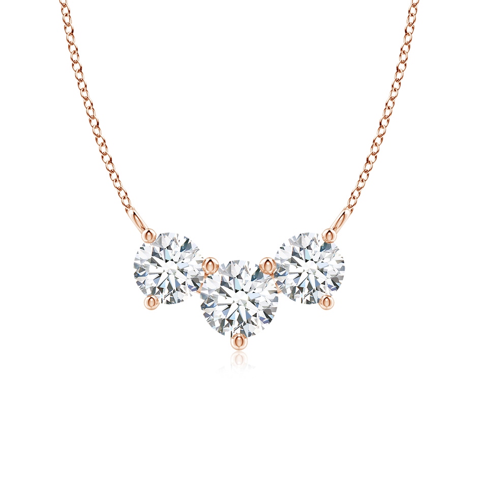 6mm FGVS Lab-Grown Classic Trio Diamond Necklace in Rose Gold 