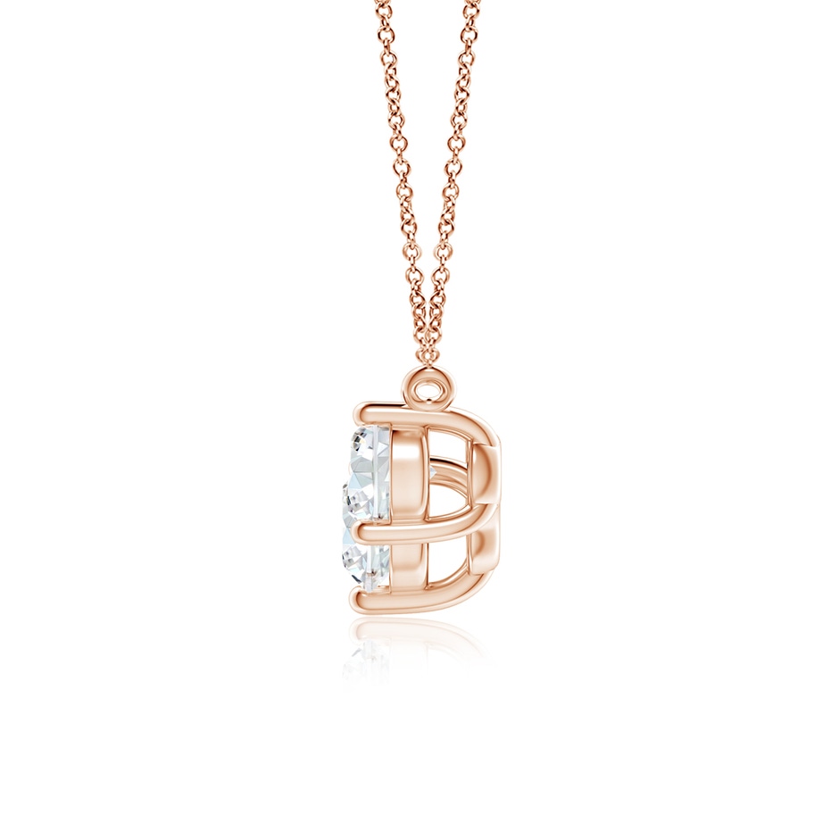 6mm FGVS Lab-Grown Classic Trio Diamond Necklace in Rose Gold side 199