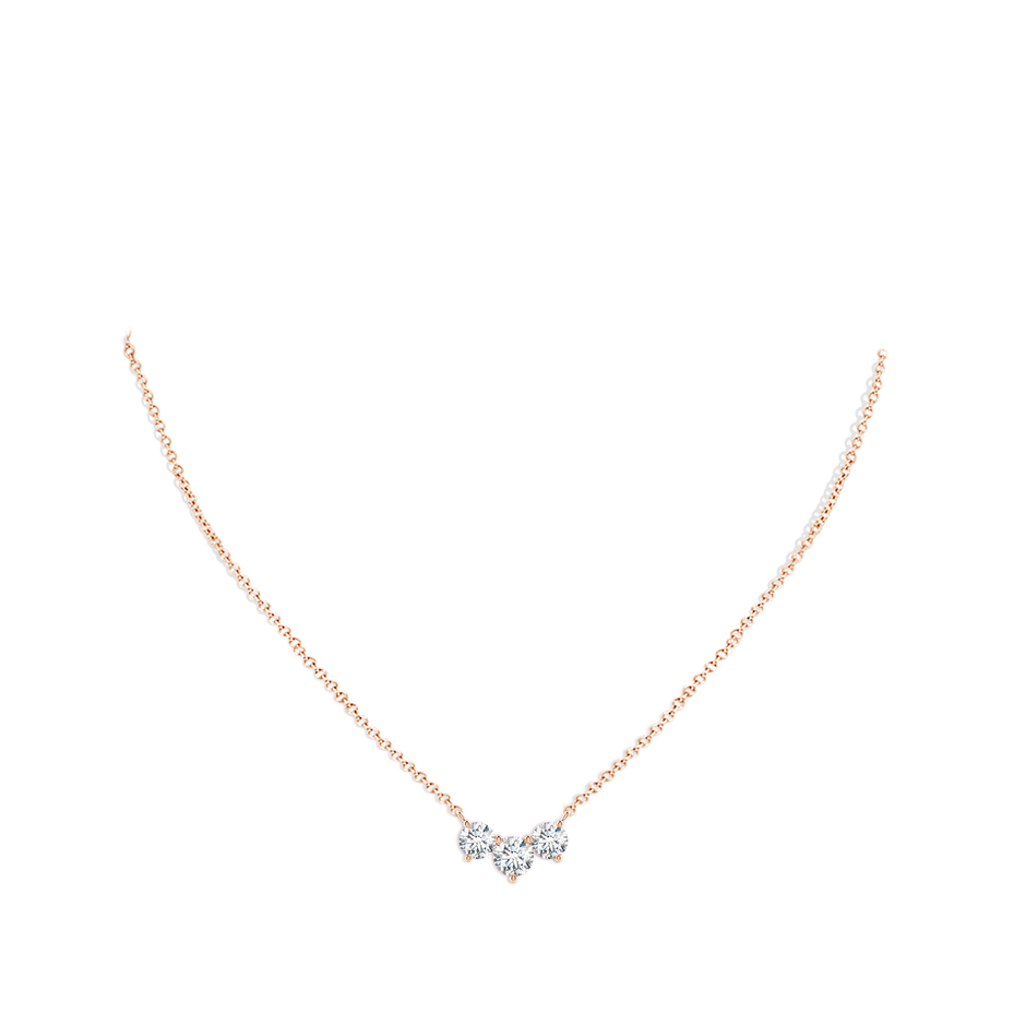 6mm FGVS Lab-Grown Classic Trio Diamond Necklace in Rose Gold pen
