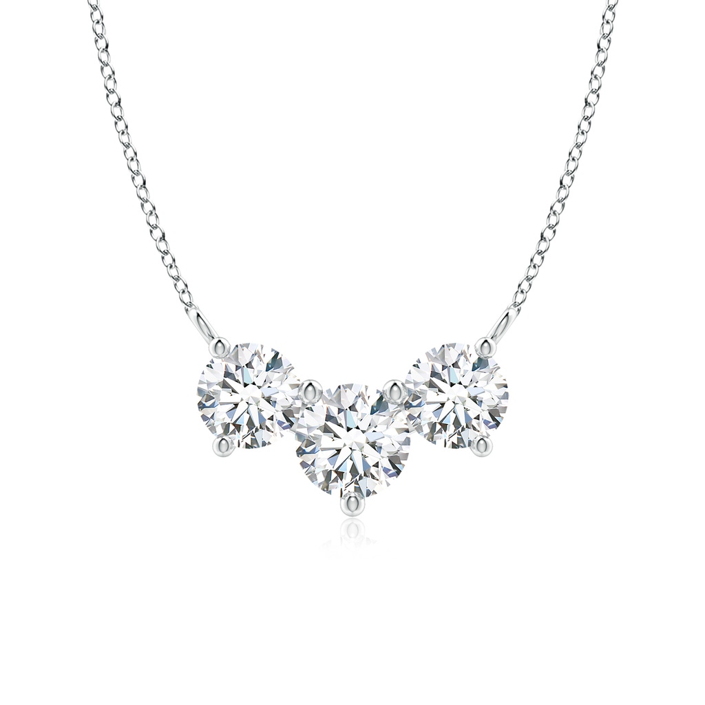 6mm FGVS Lab-Grown Classic Trio Diamond Necklace in White Gold