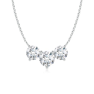 6mm FGVS Lab-Grown Classic Trio Diamond Necklace in White Gold